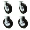 Service Caster 8 Inch Black Pneumatic Wheel Caster Swivel 2 Rigid, 2PK SCC-100S280-PNB-2-R280-2